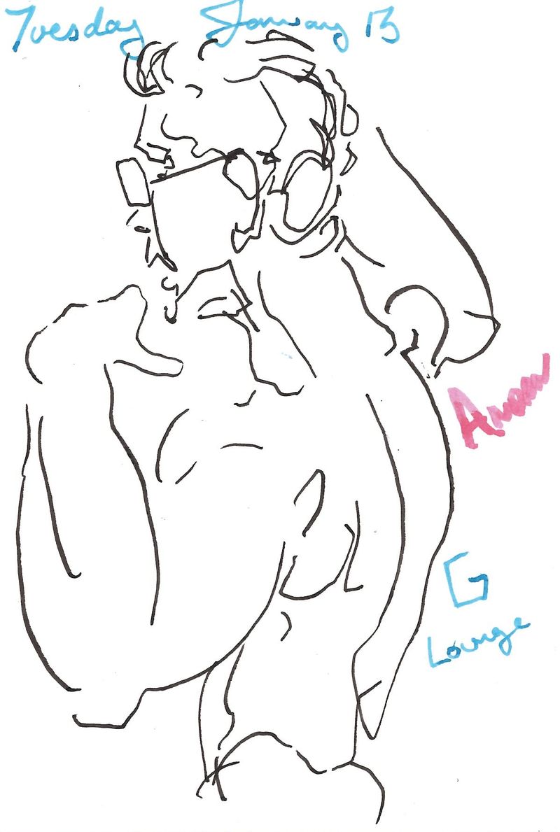 My journal drawing of Andrew