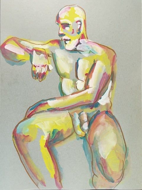 Inktense watercolor on toned paper