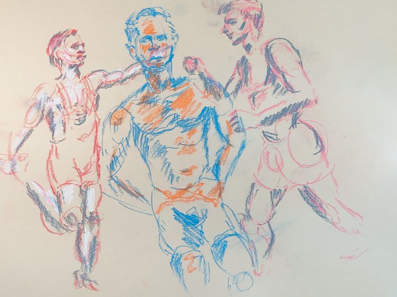 A page of quick five-minute warmup figure studies.