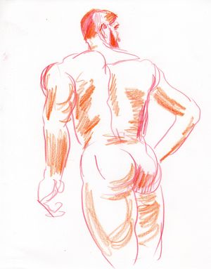 Gesture drawing- 5 minute- Colored Pencil