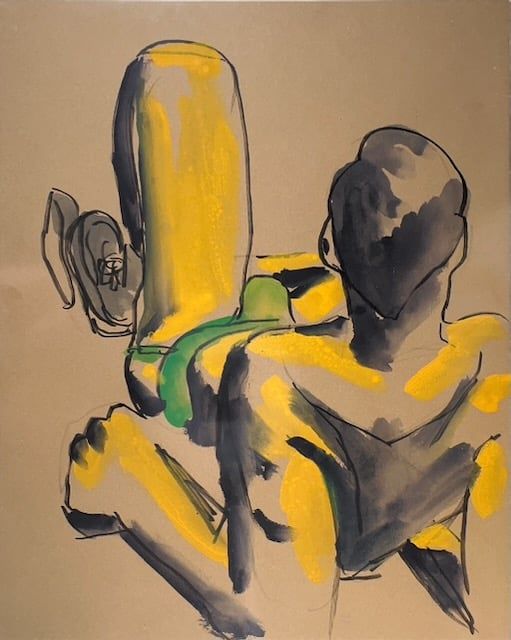 A recent drawing from an in-person figure drawing session