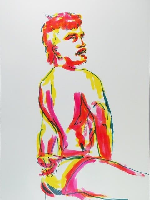 Connor looks over his shoulder