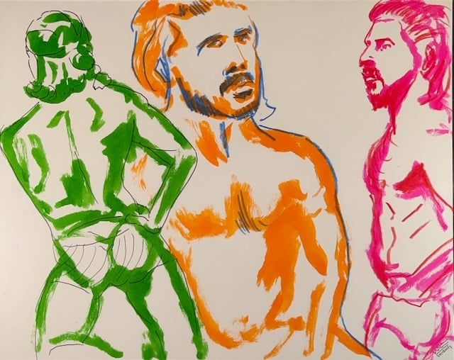 5 minute drawings- watercolor marker with pencil