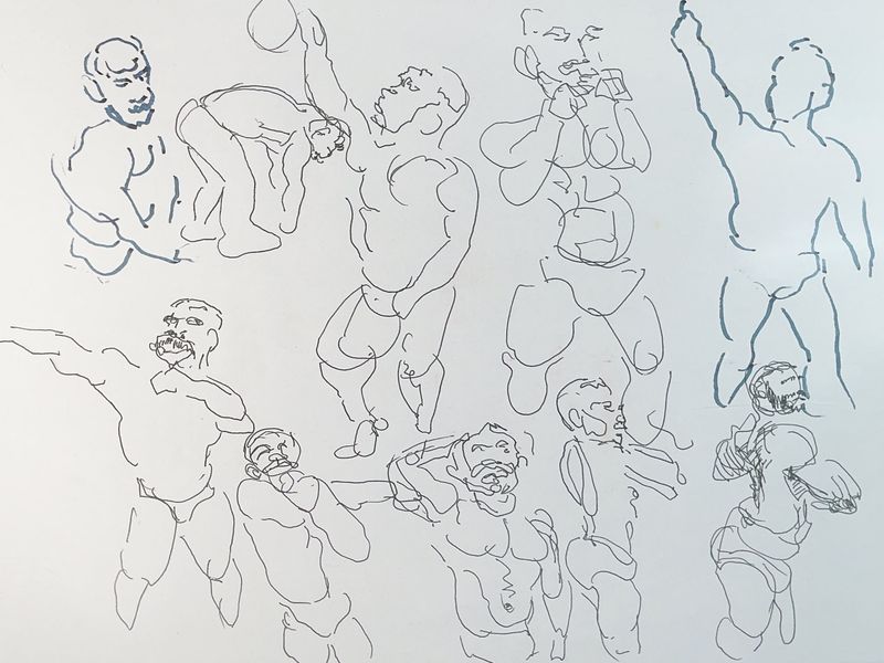 60-second warmup gesture drawings of Luis.