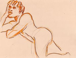 pencil and dip pen on toned paper