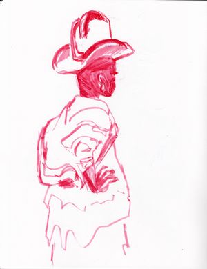 Model in a hat