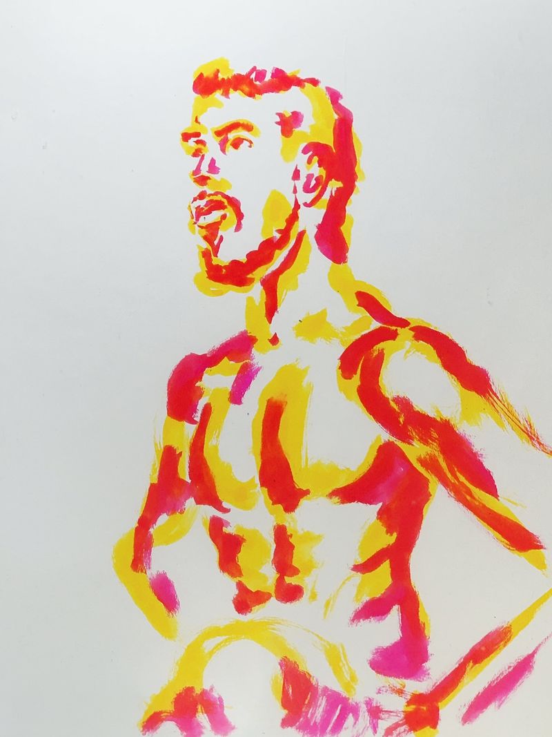 Portrait in watercolor marker