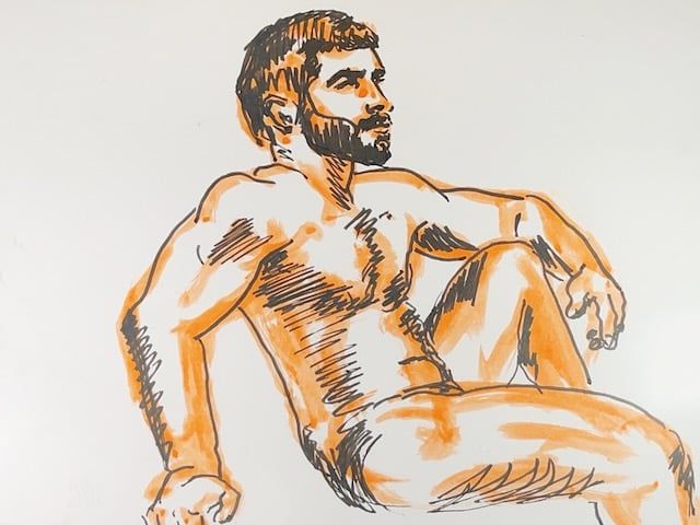 An orange sketch of Tommy