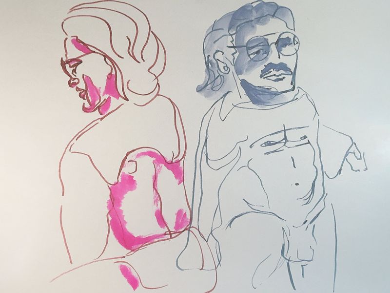 5-minute warmup gesture sketches of Miguel