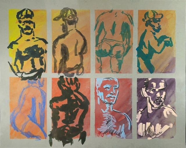 2 minute warmup drawings on prepared paper