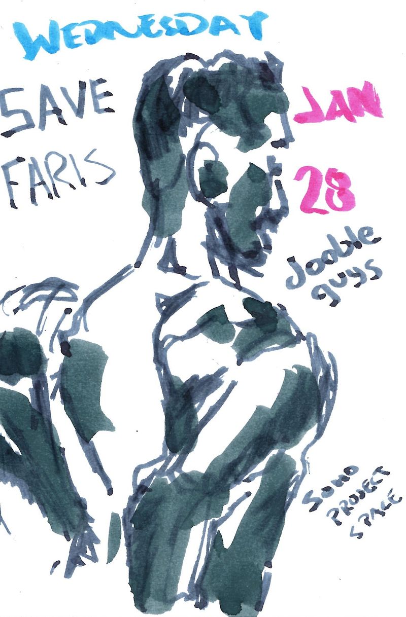 Journal page with gesture sketches