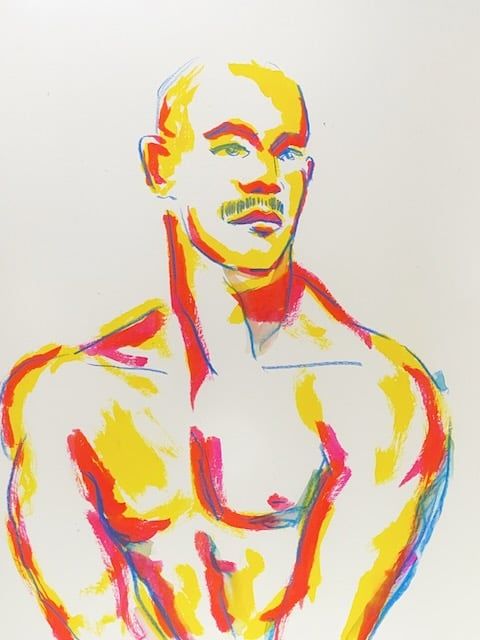 A watercolor marker portrait of Felipe