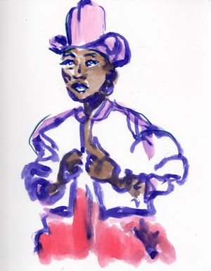 Model in a hat